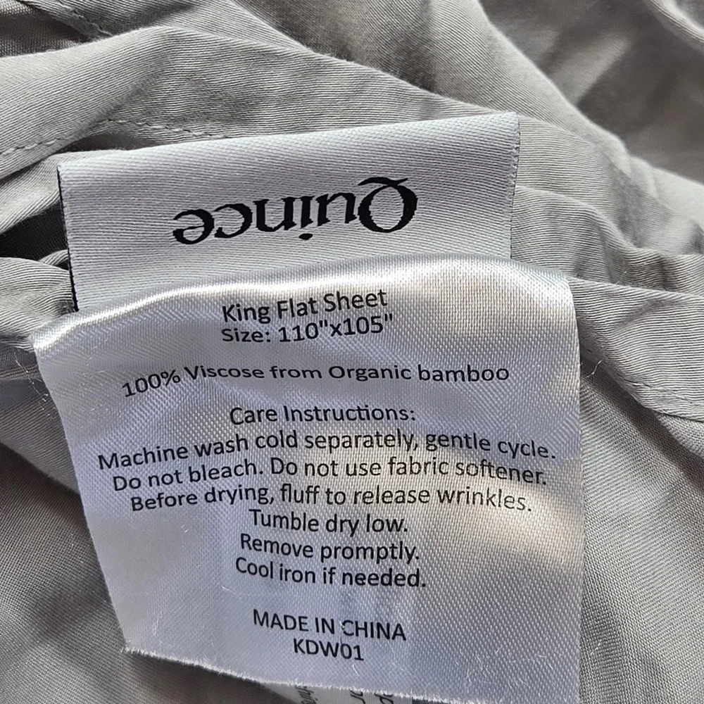 QUINCE Bamboo Flat Sheet King Light Grey 6979